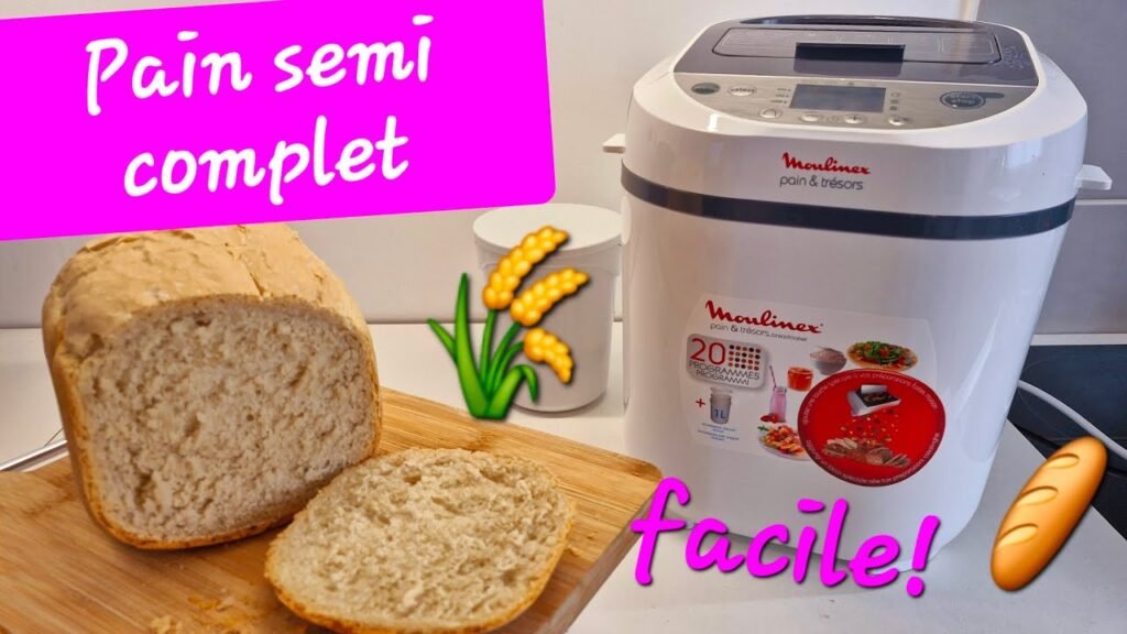 Photographie d'un beau pain semi complet réalisée à la machine à pain & trésors de Moulinex