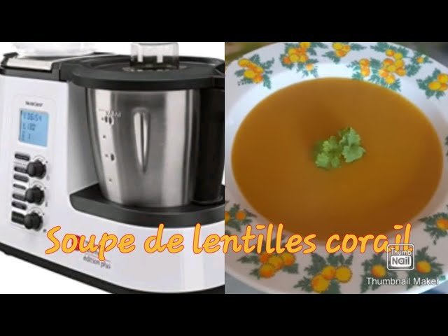 Photographie d'une délicieuse et réconfortante soupe de lentilles corail réalisée au Monsieur Cuisine Plus silvercrest de Lidl