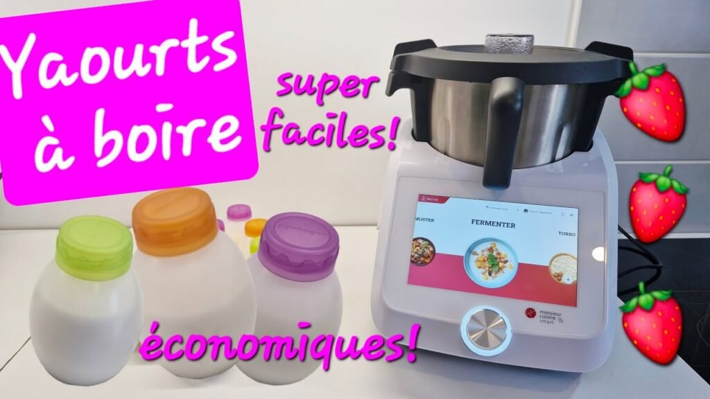 Photographie de yaourts à boire facile réalisés au Monsieur Cuisine Smart silvercrest de Lidl