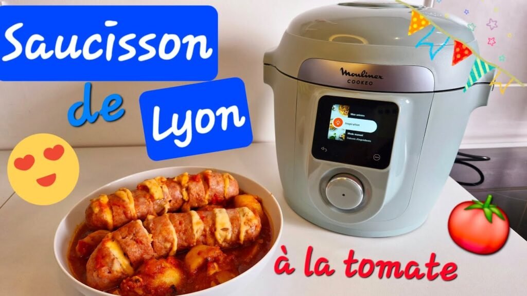Photographie d'une spécialité Lyonnaise : le saucisson à la tomate au cookeo de Moulinex