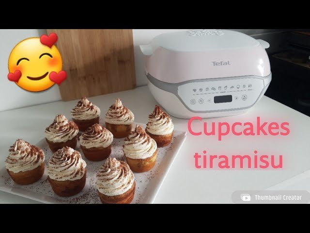 Photographie de 9 cupcakes façon tiramisu réalisés au cake factory infinity de Tefal