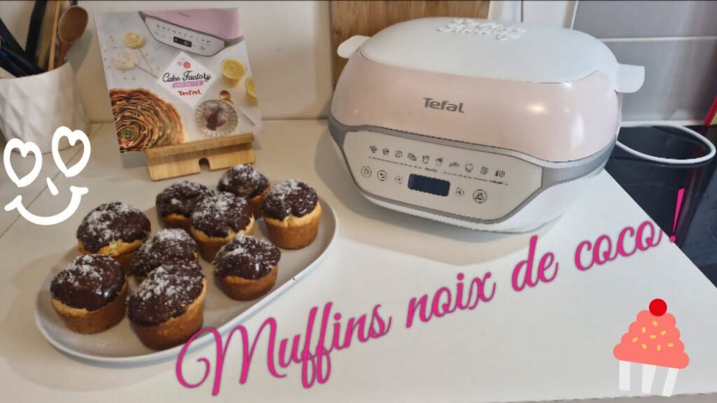 Photographie de 9 Muffins à la noix de coco réalisée au Cake Factory Infinity de Tefal