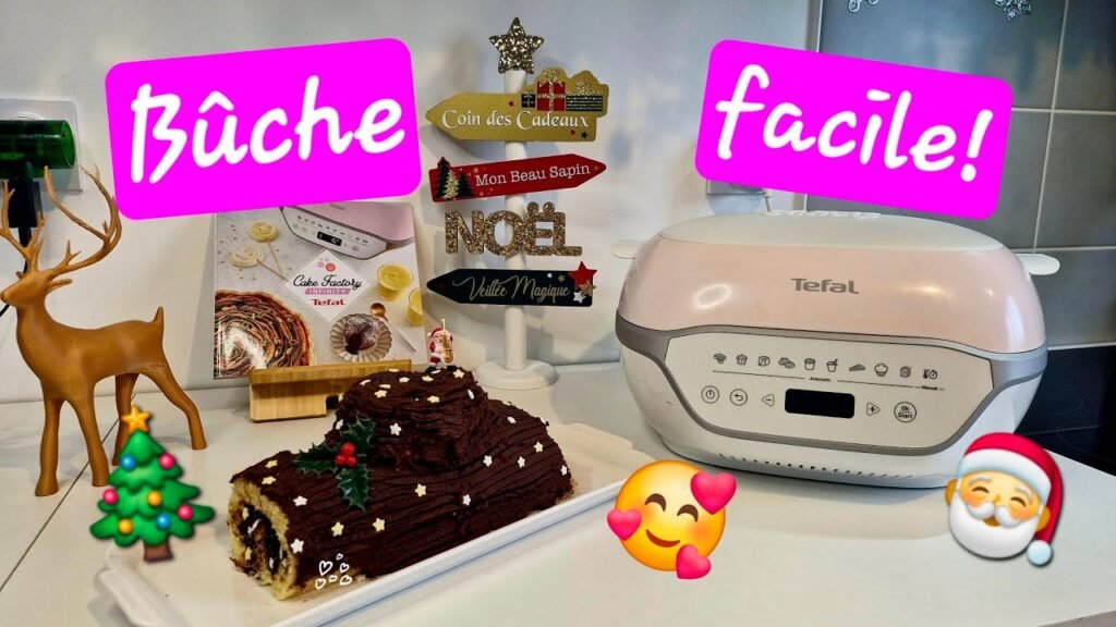Photographie d'une Bûche de Noël facile réalisée au cake factory infinity de Tefal