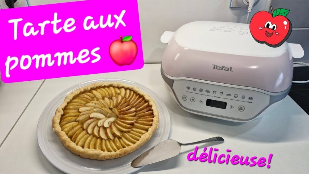 Photographie d'une tarte aux pommes bien rangées réalisée avec le cake factory infinity de Tefal
