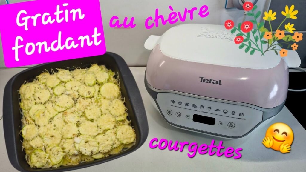 Photographie d'un gratin de pommes de terre, courgettes et chèvre facile réalisé avec le Cake Factory Infinity de Tefal
