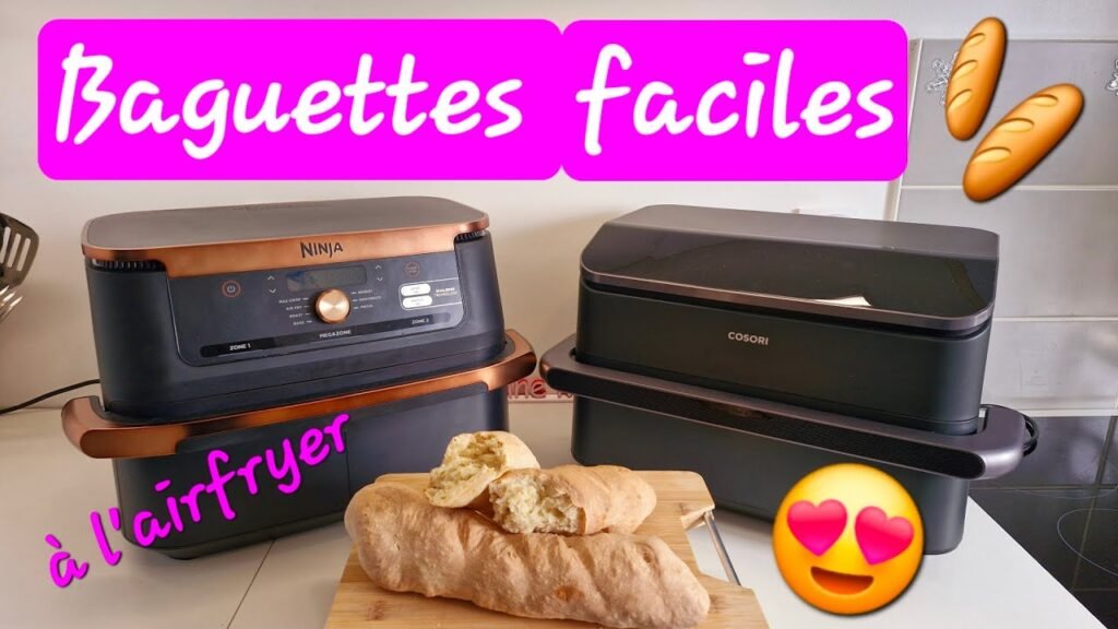 Photographie de belles Baguettes faciles et croustillantes réalisées à l'airfryer