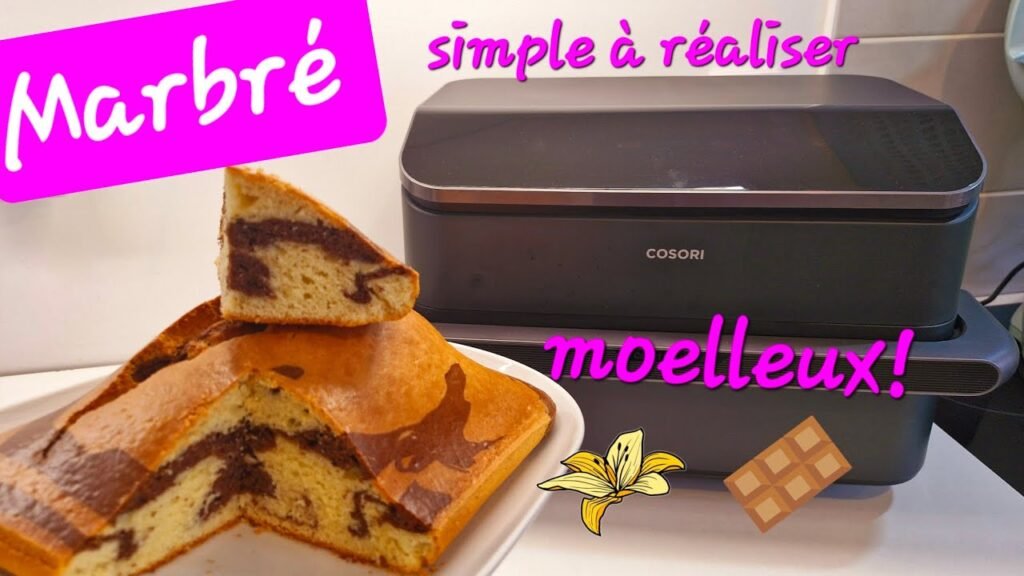 Photographie d'un Gâteau marbré moelleux à souhait et facile à réalisé à l'airfryer
