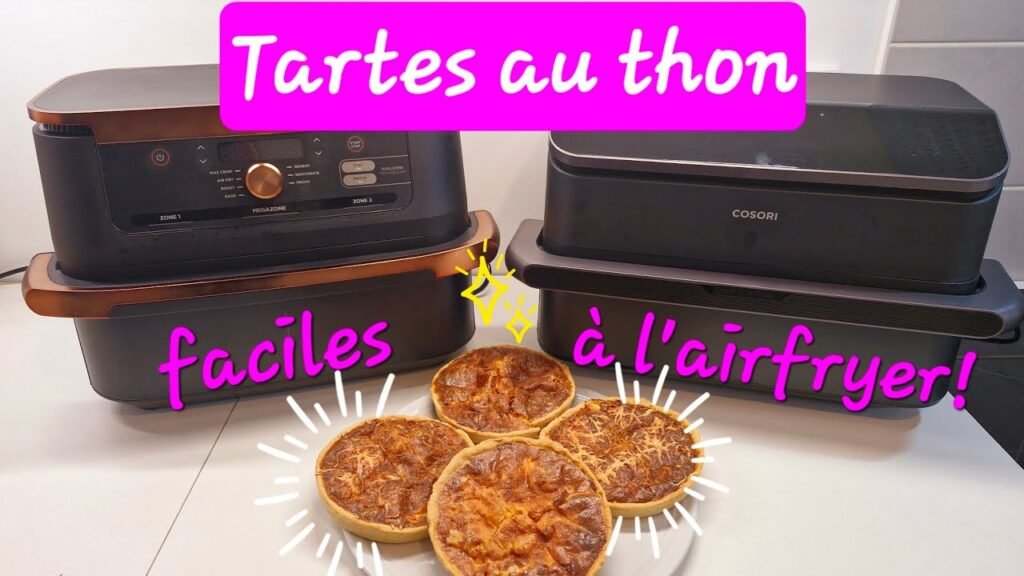 Photographie de Tartes au thon individuelles réalisées à l'airfryer