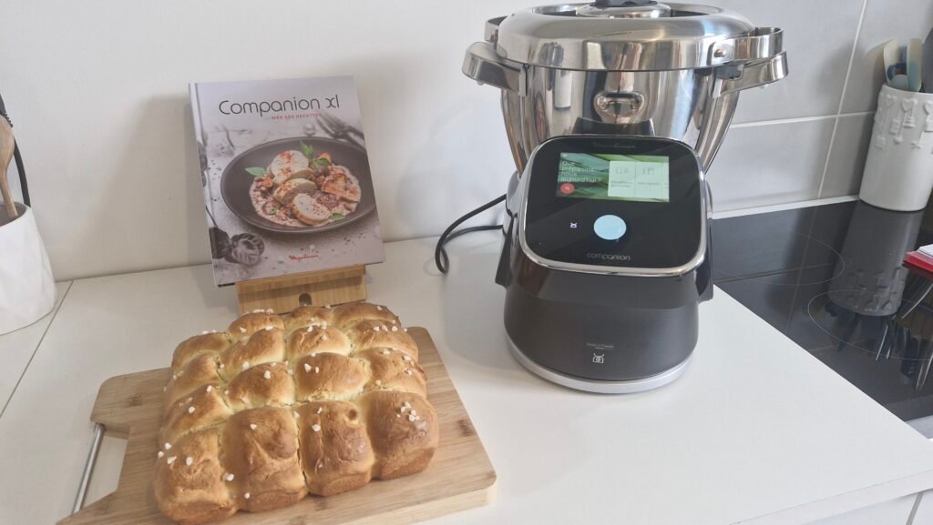 Photographie d'une brioche délicieuse à la mie filante réalisée facilement avec le I Companion Touch Pro de Moulinex