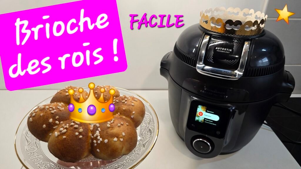Photographie d'une brioche des Rois à la mie filante délicatement parfumée réalisée avec le Cookeo Infinity de Moulinex