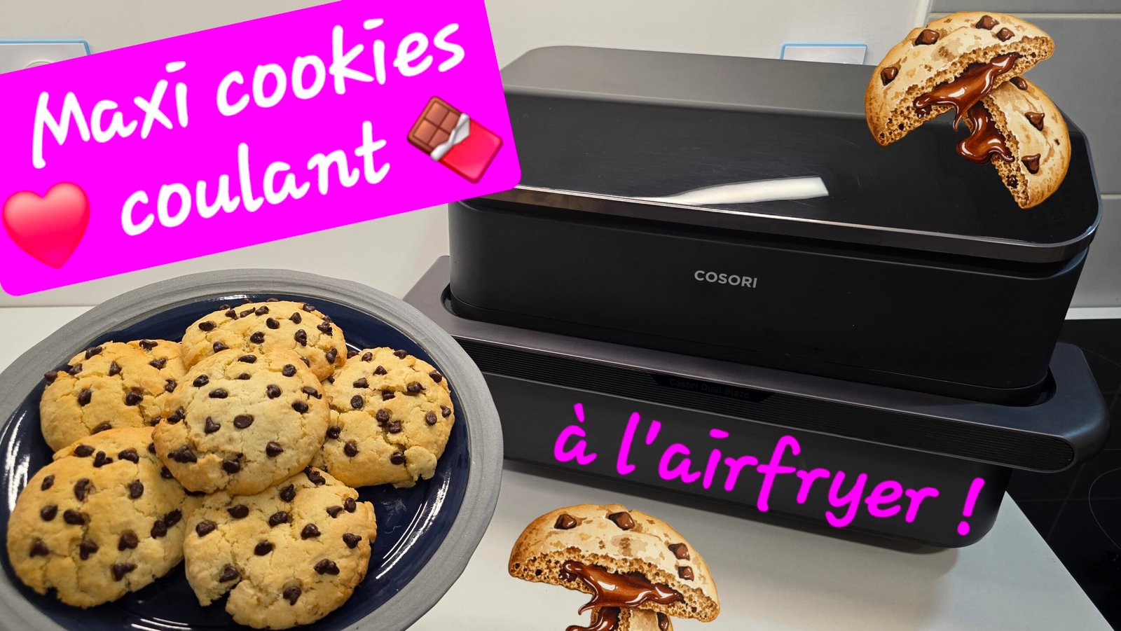 Maxi cookies cœur chocolat