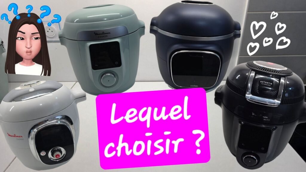 Photographie des 4 principaux modèles de cookeo qui sont présentés dans cette vidéo d'aide au choix du bon modèle !