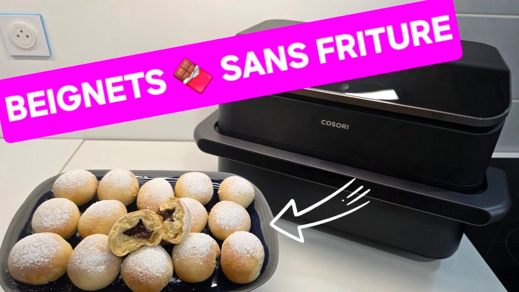 Photographie de 16 beignets avec un cœur coulant au chocolat réalisés facilement à l'airfryer