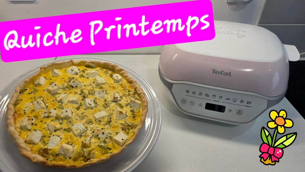 Quiche de printemps facile, courgettes et feta réalisée avec le cake factory infinity