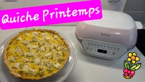 Quiche de printemps facile, courgettes et feta réalisée avec le cake factory infinity