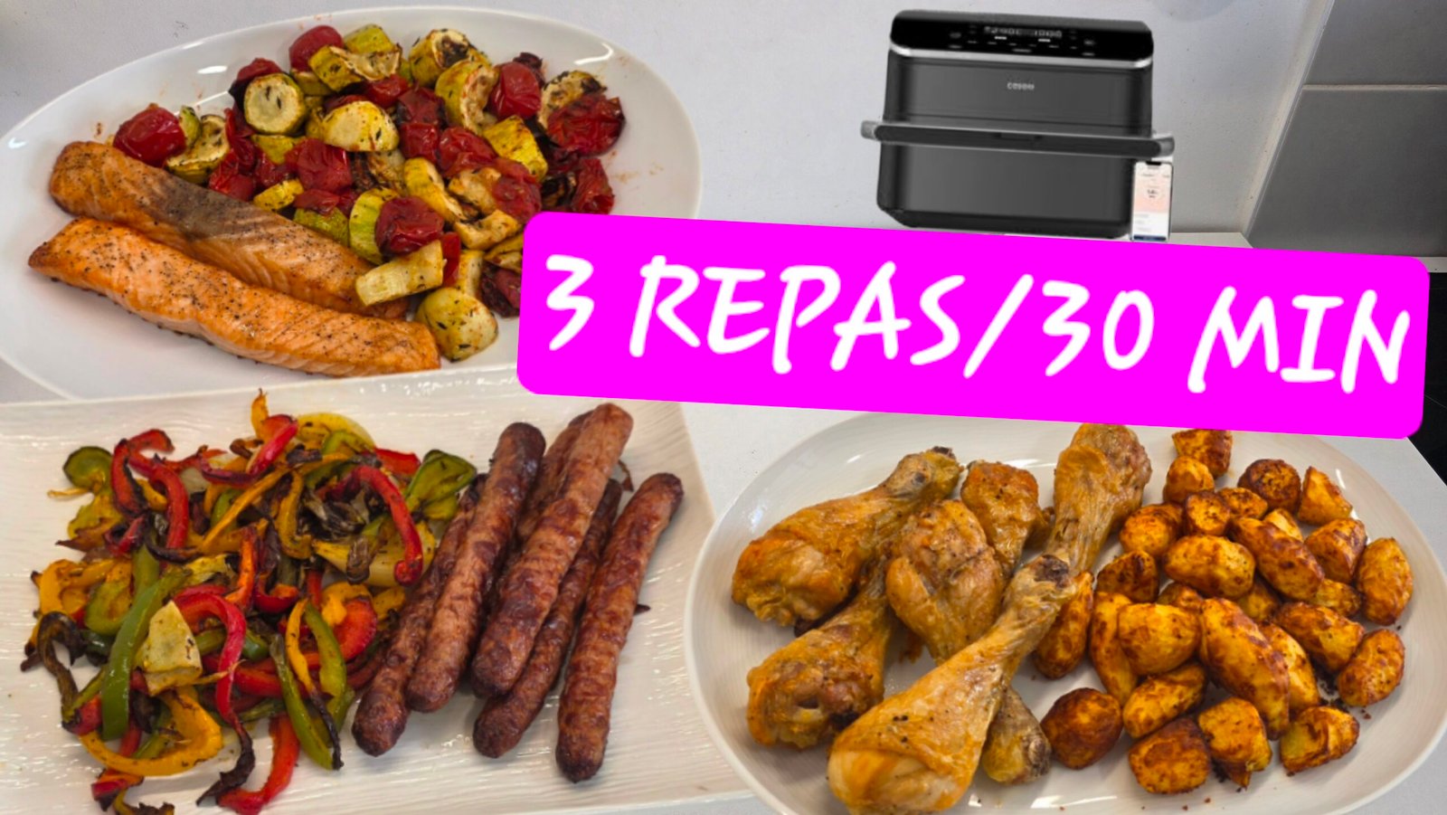 Batch cooking spécial Airfryer : 3 repas complets en moins d&rsquo;une heure !