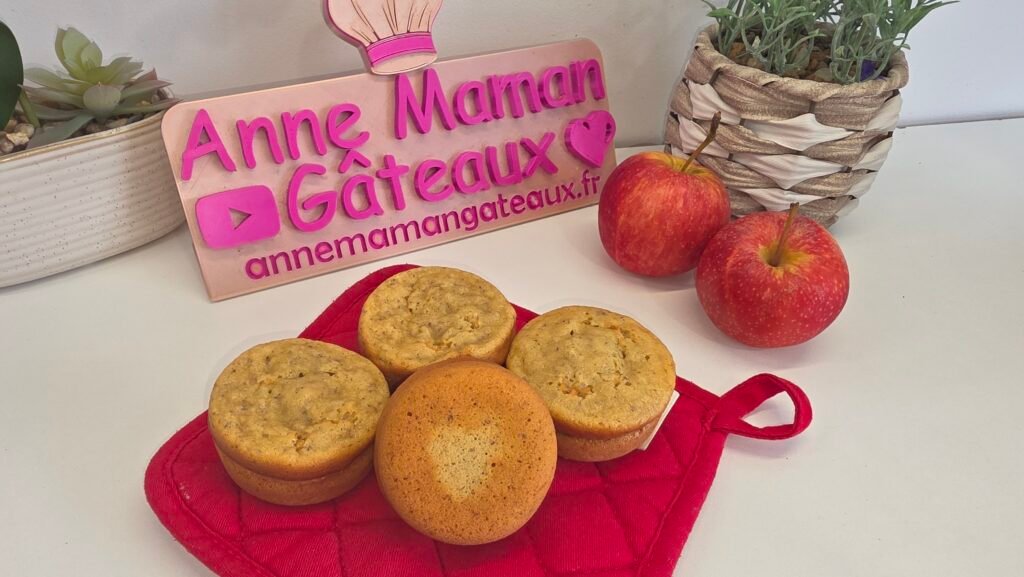 4 mini muffins pomme cannelle ultra moelleux réalisés au blender