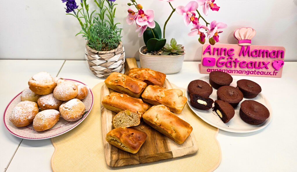 3 Goûters ou dessert prêt en 10 minutes à l'airfryer : moelleux au chocolat cœur surprise, cakes aux pommes sans beurre et beignets en 10 minutes. Le tout en portion individuelle