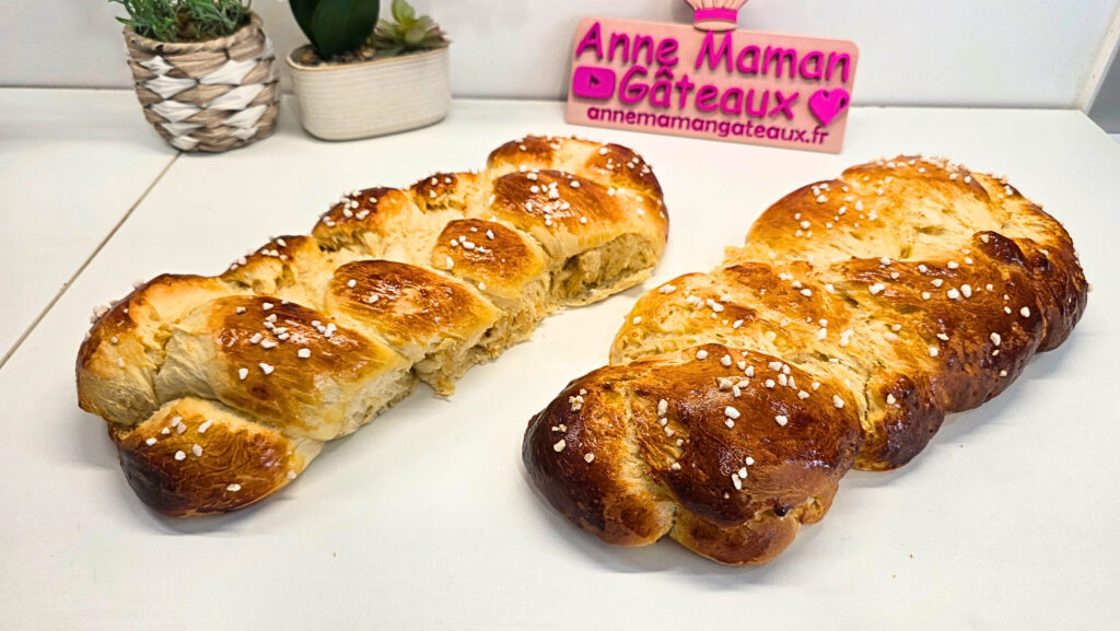 deux belles et grosses brioches réalisées au Thermomix Tm7 et au robot pâtissier Kitchenaid