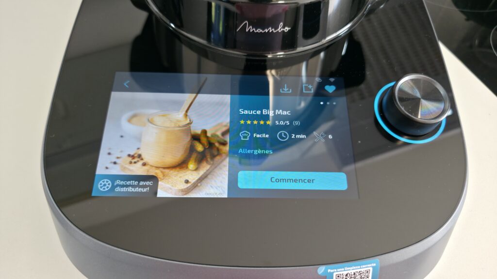 Ecran du robot cuiseur Mambo cooking victory de cecotec